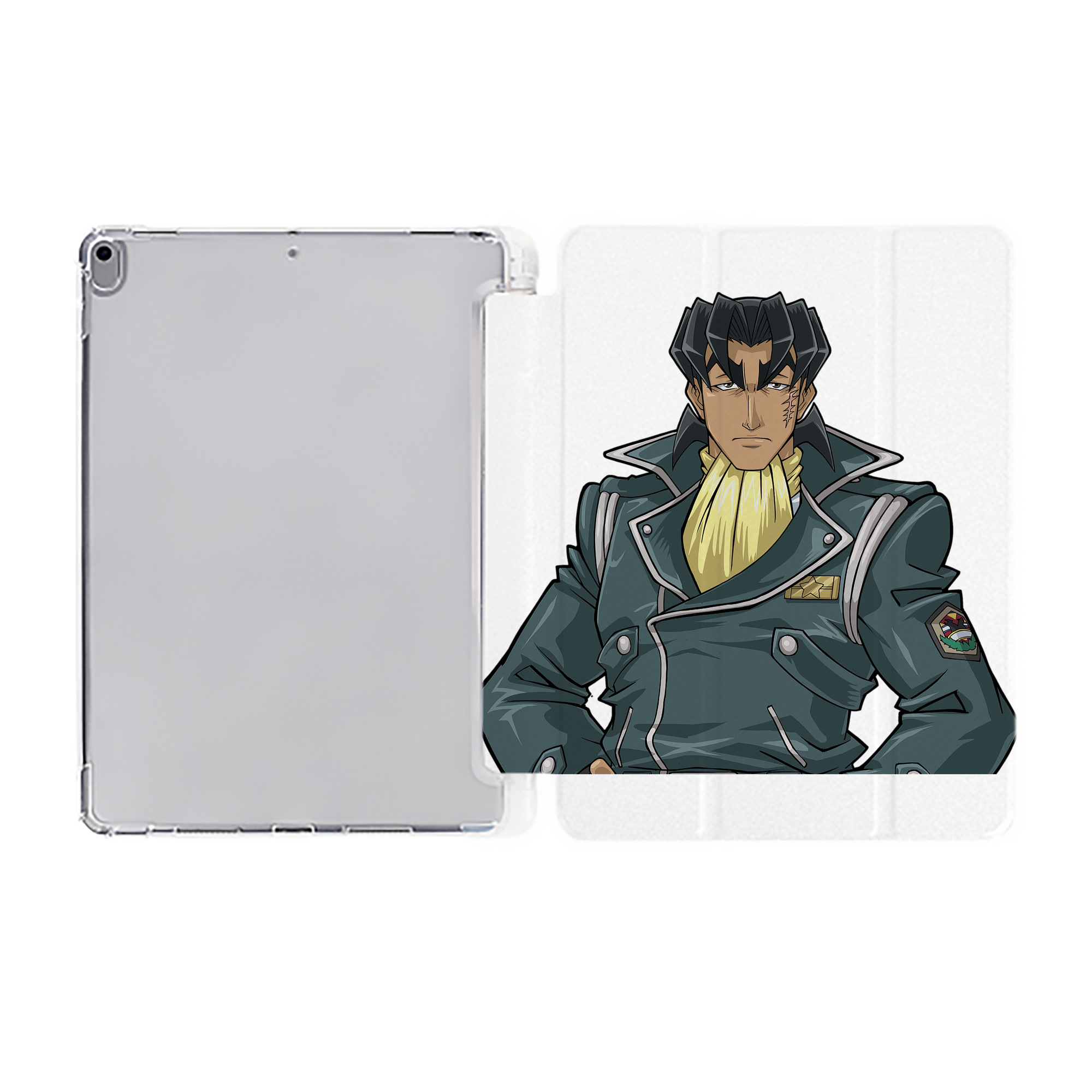 （画像用） 遊☆戯☆王 Yu-Gi-Oh! IPad ケース ペン収納付き 三つ折りスタンド PUレザー×シリコン 対応機種9.5/10.5/10.9インチ